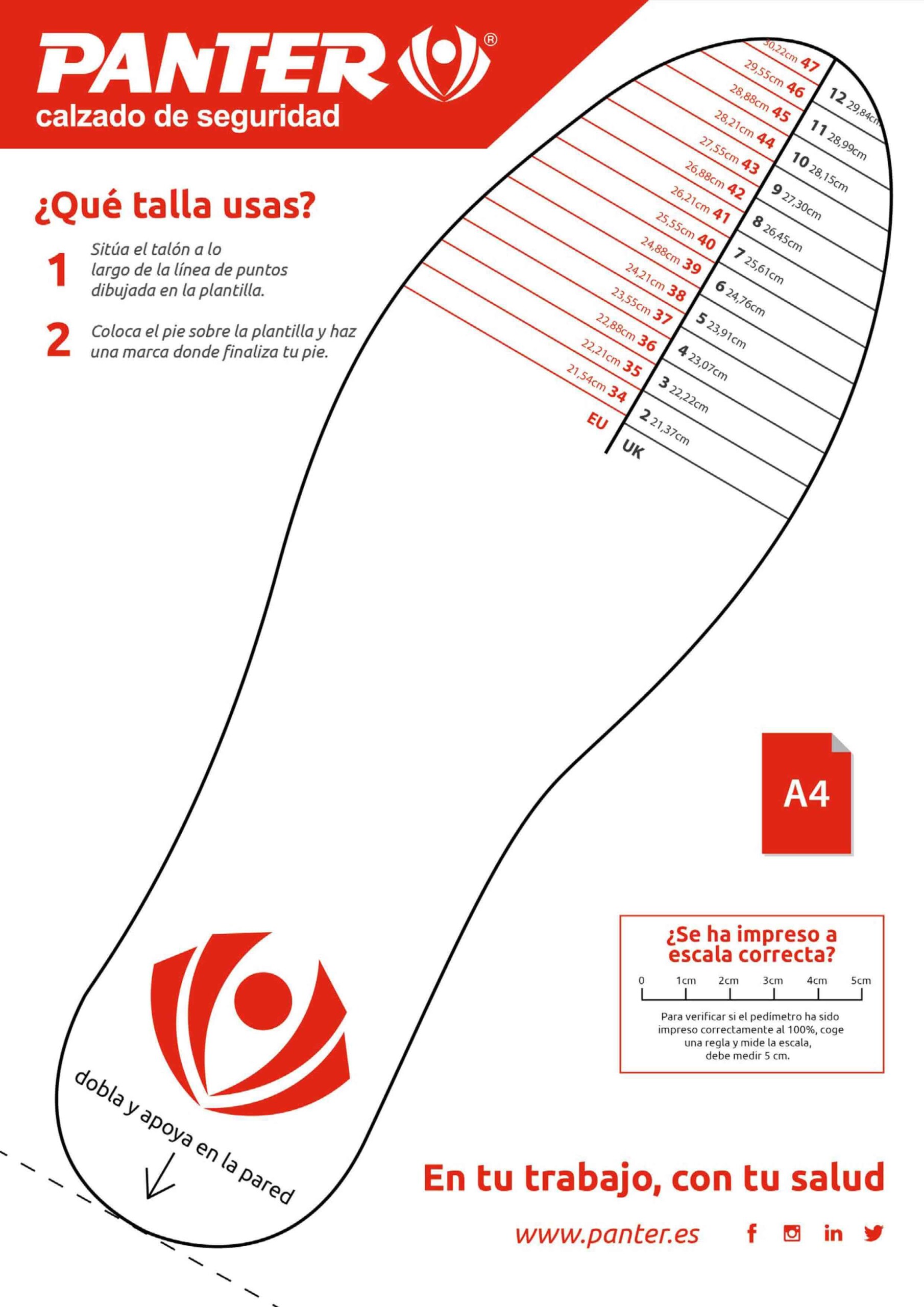 talla calzado panter